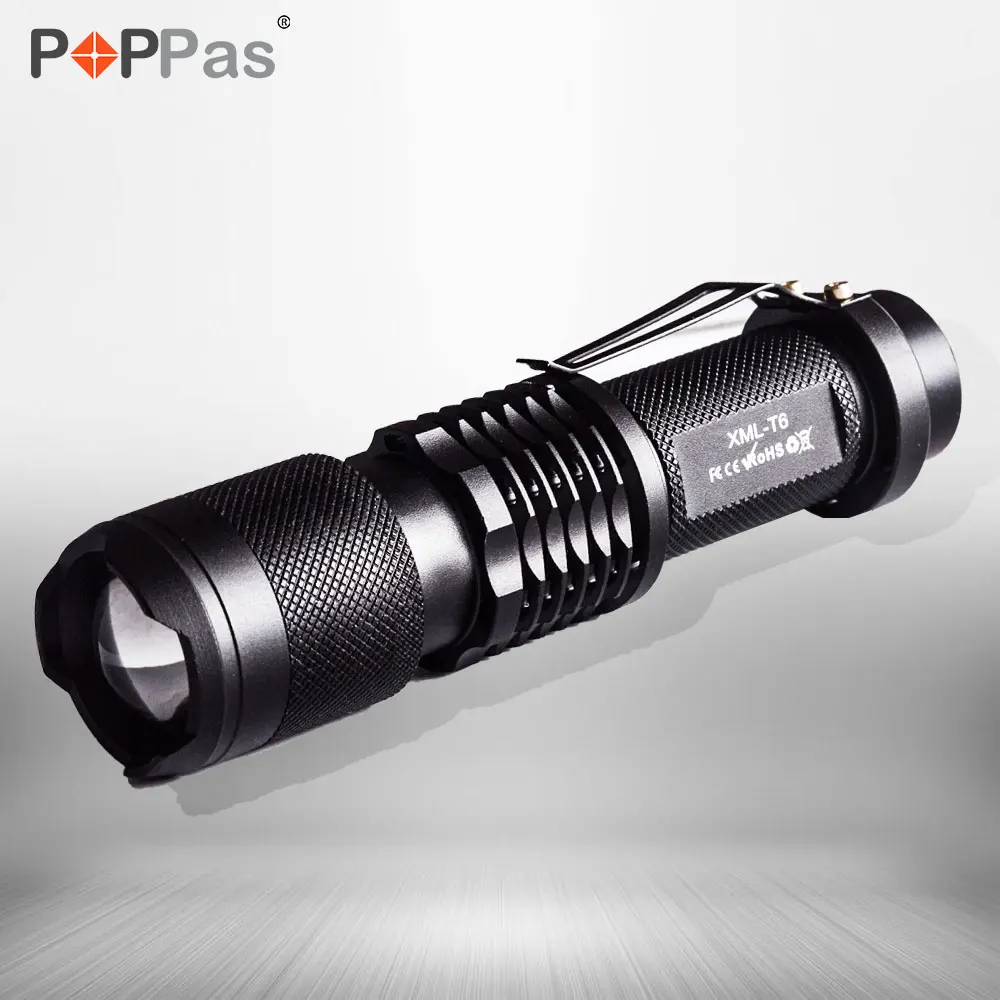 

POPPAS Zoom cree XML T6 L2 Led Flashlight 5 mode Torch
