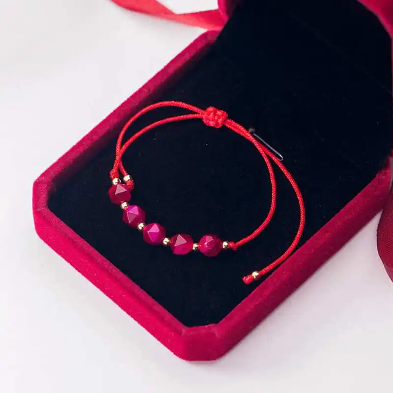 Ruifan красная нить натуральный тигровый глаз браслет с камнями Femme стерлингового серебра 925 женский браслет Lucky Jewelry YBR075