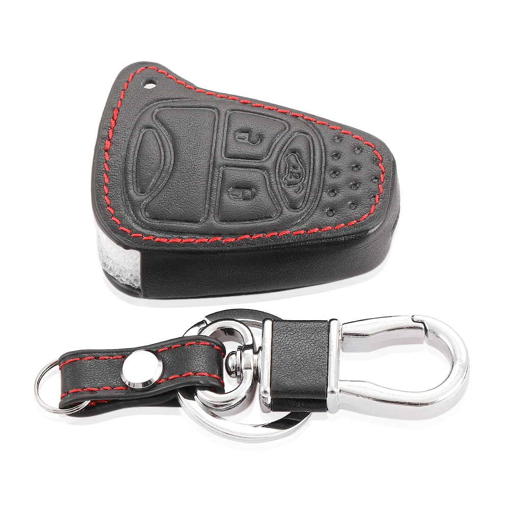 Top quality leather car key fob set covers case stickers for jeep