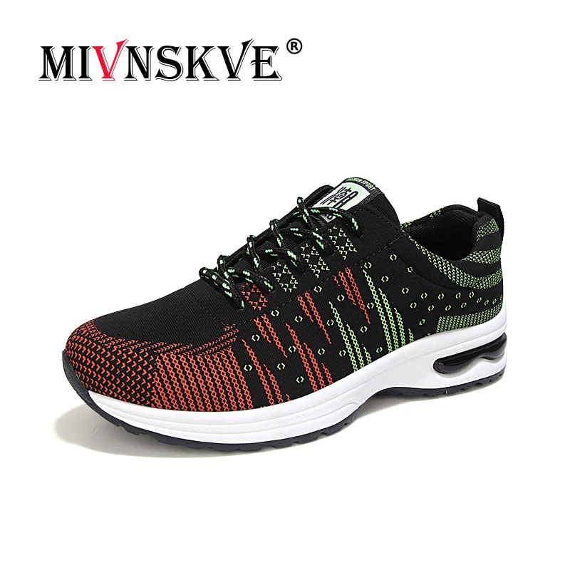 Hombre Red Confortable 2018 Respirant Mocassins Chaussures Mivnskve Dentelle Casual Zapatillas Maille Coussin orange Up black D'air Hommes x7TCwwHq6