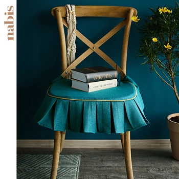 

solid Linen-liked seat cushion european 1PC chair pad