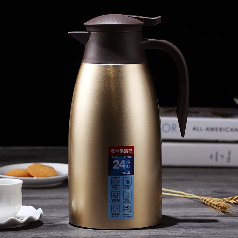 WORTHBUY вакуум теплоизоляционные чайник 304 Нержавеющая сталь Термокружка воды кружка-термос для воды кухонная посуда для питья - Цвет: Gold