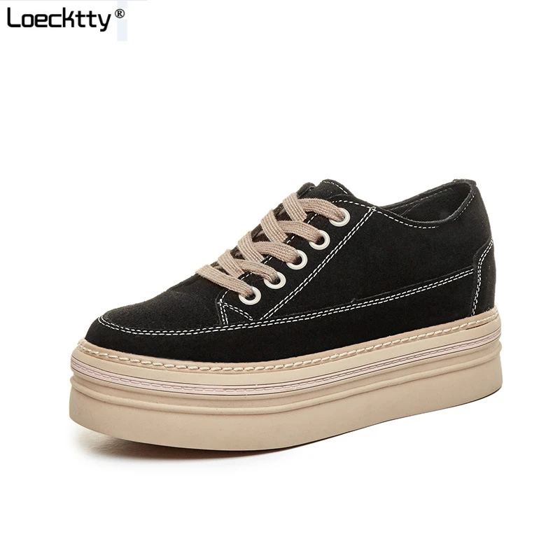 Loecktty New Casual Flats shoes 2019 new leather strap-up women s shoes platform shoes Oxford Shoes For Women Loecktty New Casual Flats shoes 2019 new leather strap-up women s shoes platform shoes Oxford Shoes For Women