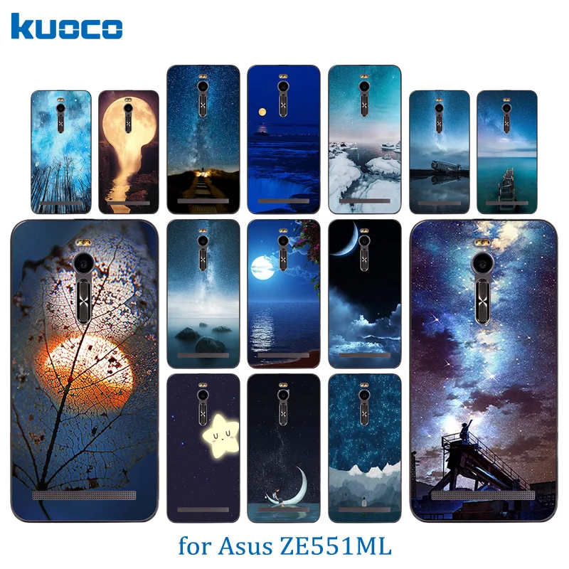 Phone Case for Asus Zenfone 2 ZE551ML Night Sky Pattern TPU Soft Silicon Back Cover 5.5 inch ASUS ZE550ML Matte Capa |