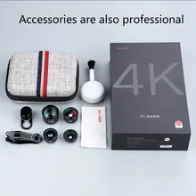 4 в 1 без искажений мобильного телефона Внешние зеркальные линзы широкоугольный Макро Рыбий телефото Объективы для телефонов