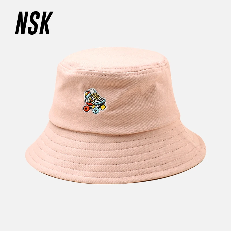 

NSK Bucket Hat Unisex Lovely Cartoon Hip Hop Cap Summer Cap Outdoor Foldable Cotton Hat Casual Flat Hat Embroidery Cap Sun Hat