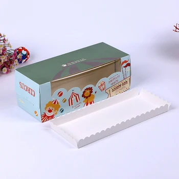 

6pcs/lot Circus Theme Party Supplies Cartoon Cake Boxes Boy Kids Birthday Party Decorations Cake Boxes with Dormer Gift Package