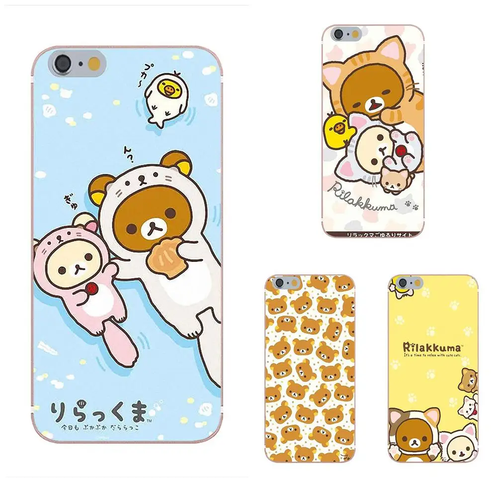 Tpwxnx Забавный мультяшный Rilakkuma для Iphone 4 4s 5 5C 5S SE 6 S 7 8 Plus X мягкий чехол ТПУ телефон