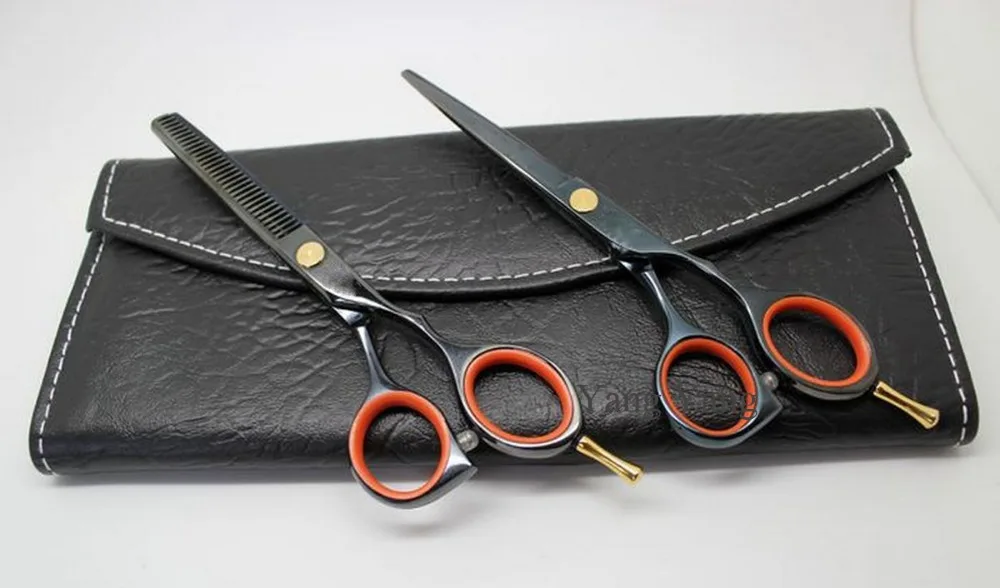 

Professional tungsten steel Hair dressing scissors set straight & thinning cutting Barber shears 5.5 inches S011