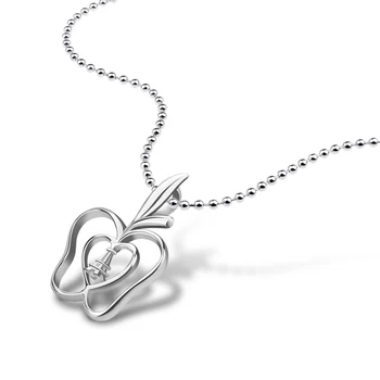 

New stores 925 pure silver woman necklace, apple pendant, small guangzhou tower features long necklace,Sweater chain