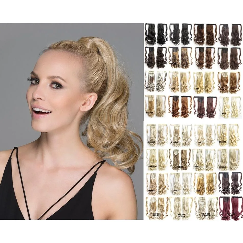 

The Perfect Piece to Create a Thick, Natural Ponytail With a Little Bit of Curl Synthetic Fiber Wrap Around Ponytail 1PC 22