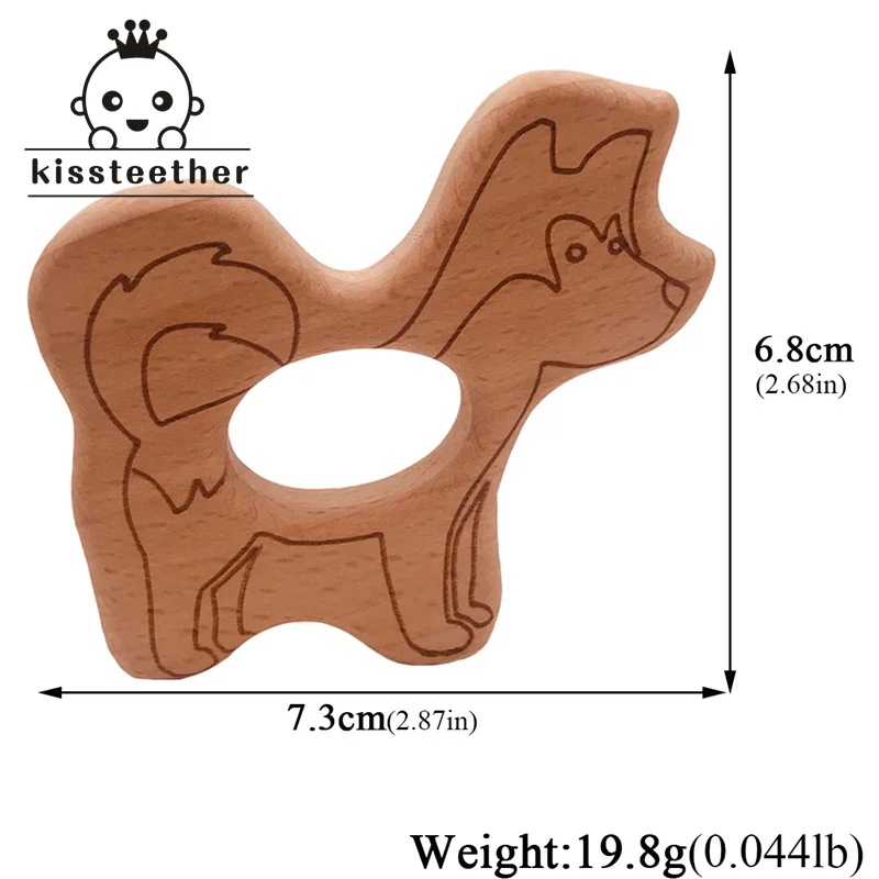 Бук собака форма деревянный Прорезыватель настраиваемые ребенка прорезыватель для зубов сделай своими ругами слингобусы BPA бесплатно еда