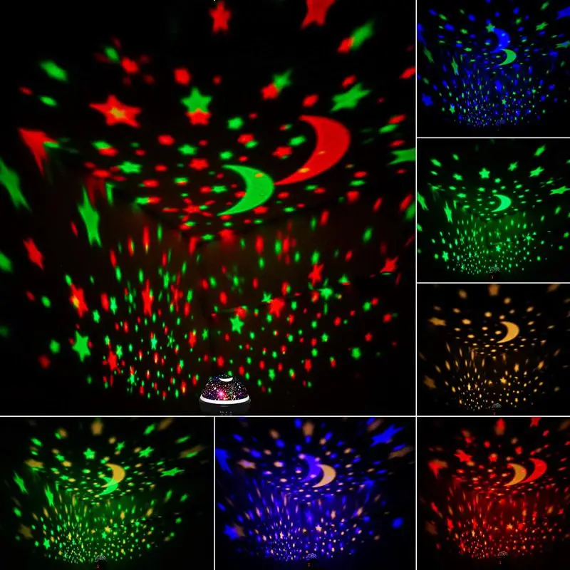 Светильник-проектор в виде звезды, ночник, романтическая Вращающаяся лампа с изображением морских животных, чехол-проектор в виде звезды и Луны, ночной Светильник для детей и взрослых