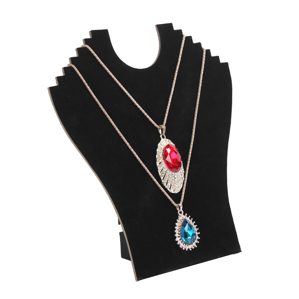 

Black Mannequin Necklace Jewelry Pendant Display Stand Holder Show Decorate Chain Jewelry Bust Organizer