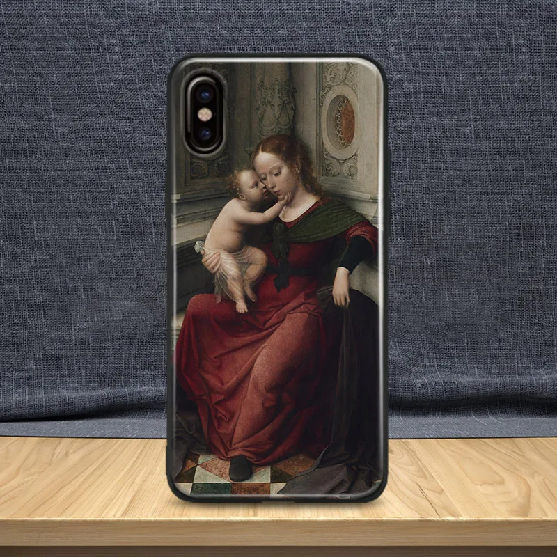 

Vintage virgin and child painting Soft Silicone Phone Case Cover For Apple iPhone 5 5s Se 6 6s 7 8 Plus X XR XS MAX