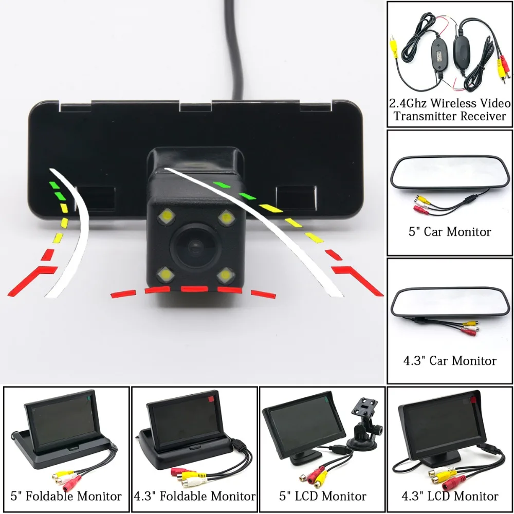 

Dynamic Trajectory Car Rear View Camera Parking Wireless Backup 5" Mirror Monitor For Suzuki Swift 2008 2009 2010 Grand Vitara