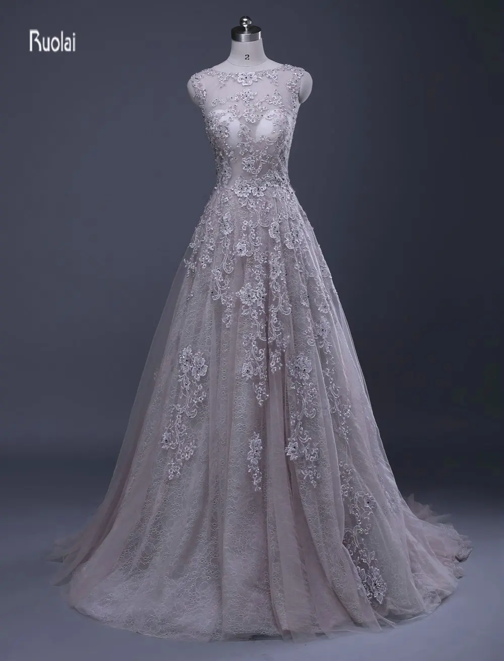 Aliexpress.com : Buy Luxury New Arrival Real Sample V Back A line Lace Embroidery Applique