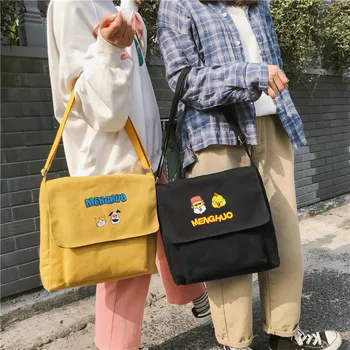 

Harajuku Fashion Canvas Handbag Women Shoulder Bags Canvas Crossbody Travel Casual Messenger Bag Leisure Cute Women Bag Girl