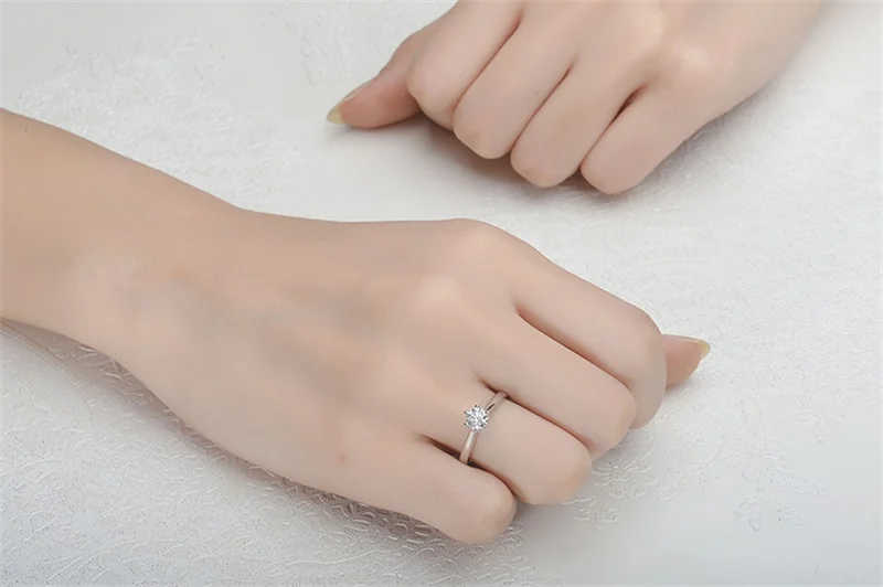 YHAMNI кольцо из белого золота с Золотое кольцо 18krgp штамп 6 мм 1 карат SONA CZ Diamant Для женщин Обручение кольцо JR018