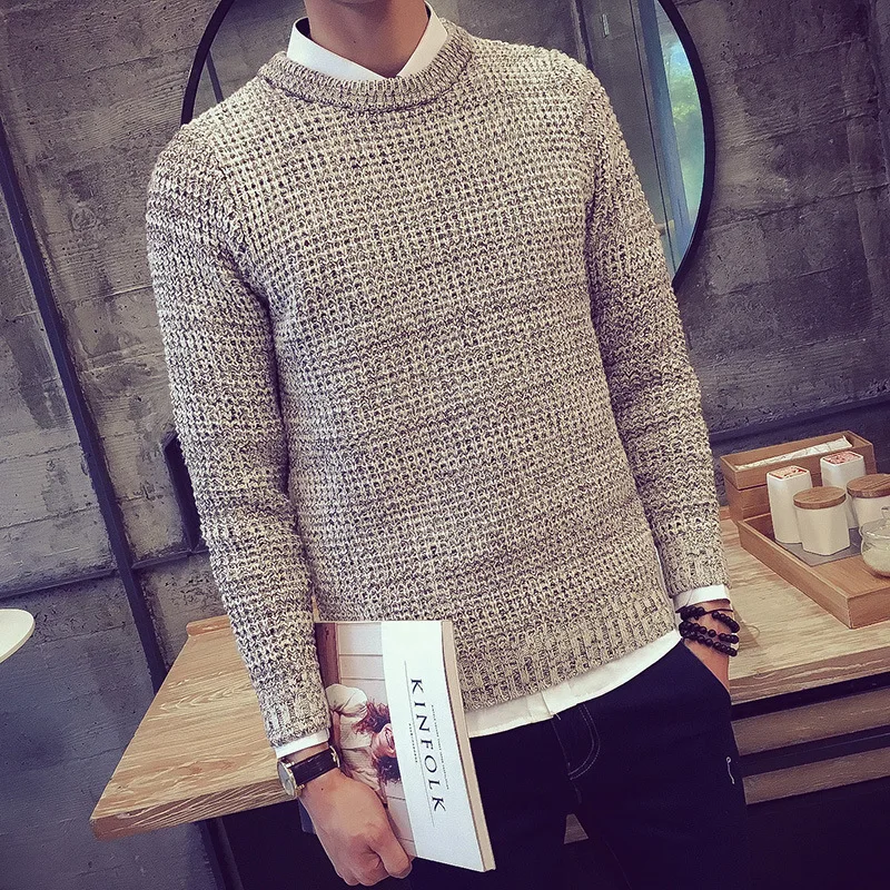 Male Pullover Knitted font b Sweaters b font Cheap Wool font b Men b font font