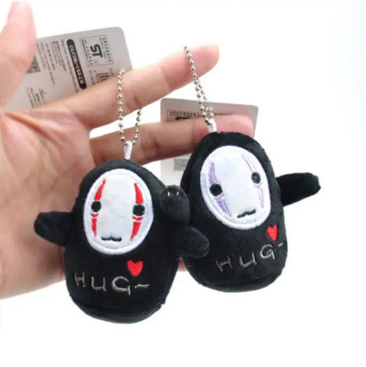

8cm Anime Studio Ghibli No Face Man Spirited Away Keychain Clip Cinder Pendant Plush Toys Children Birthday Christmas Gifts