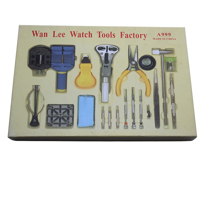 

2014 Free shipping 18/set New High Quality Practical table tool watch repair tool kit clock kit strap down the bottom opener