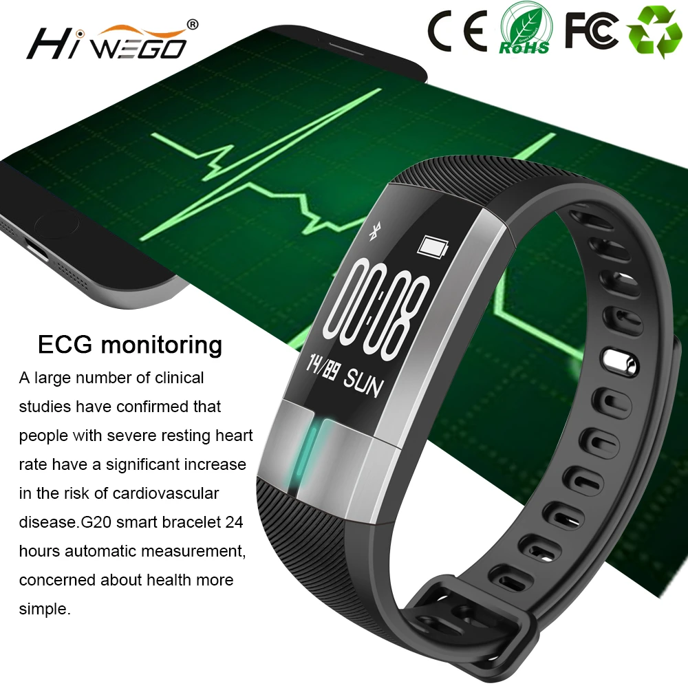 Hiwego Smart Wristband for Men ECG Monitoring Sport Health Fitness Tracker Blood Pressure Smart