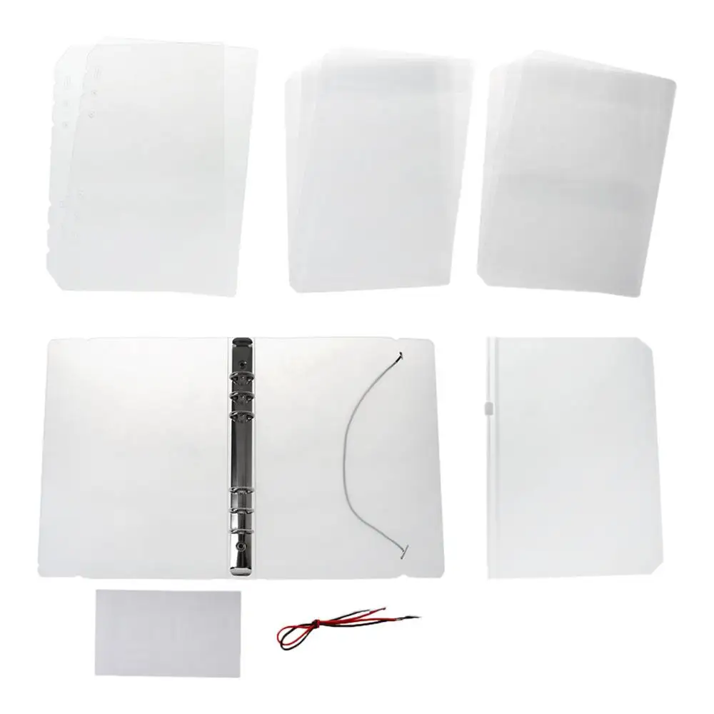 

1 Set Transparent Loose Binder Leaf A5 Size Inner Page Cover Notebook Diary Planner Office Supplies