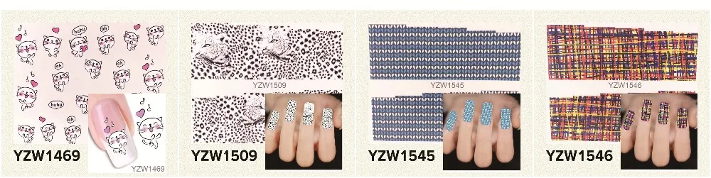 YWK 1 лист многоцветные наклейки для дизайна ногтей, наклейки для французского маникюра
