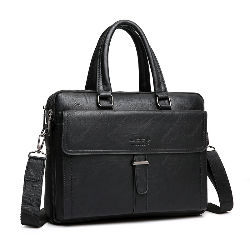 Бренд JEEP BULUO, мужская сумка-тоут, повседневный портфель, деловая сумка на плечо, коричневая кожа, высокое качество, сумки-мессенджеры, 14 дюймов, для ноутбука, А4, файлы