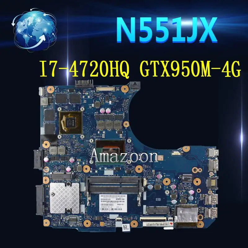 Материнская плата N551JX MB._/i7 4720HQ /AS GTX 950M 4G для For Asus N551JW N551JB N551JQ ноутбука|Материнские