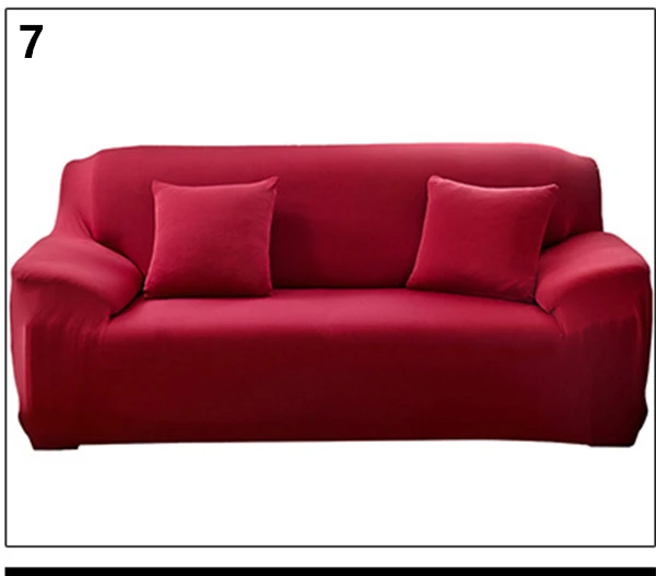 4 местный обложки для угловой диван Гостиная универсальный из стрейчевого эластичного материала l-формы диван крышка шезлонг диванных чехлов одноцветное Цвет - Цвет: Wine red