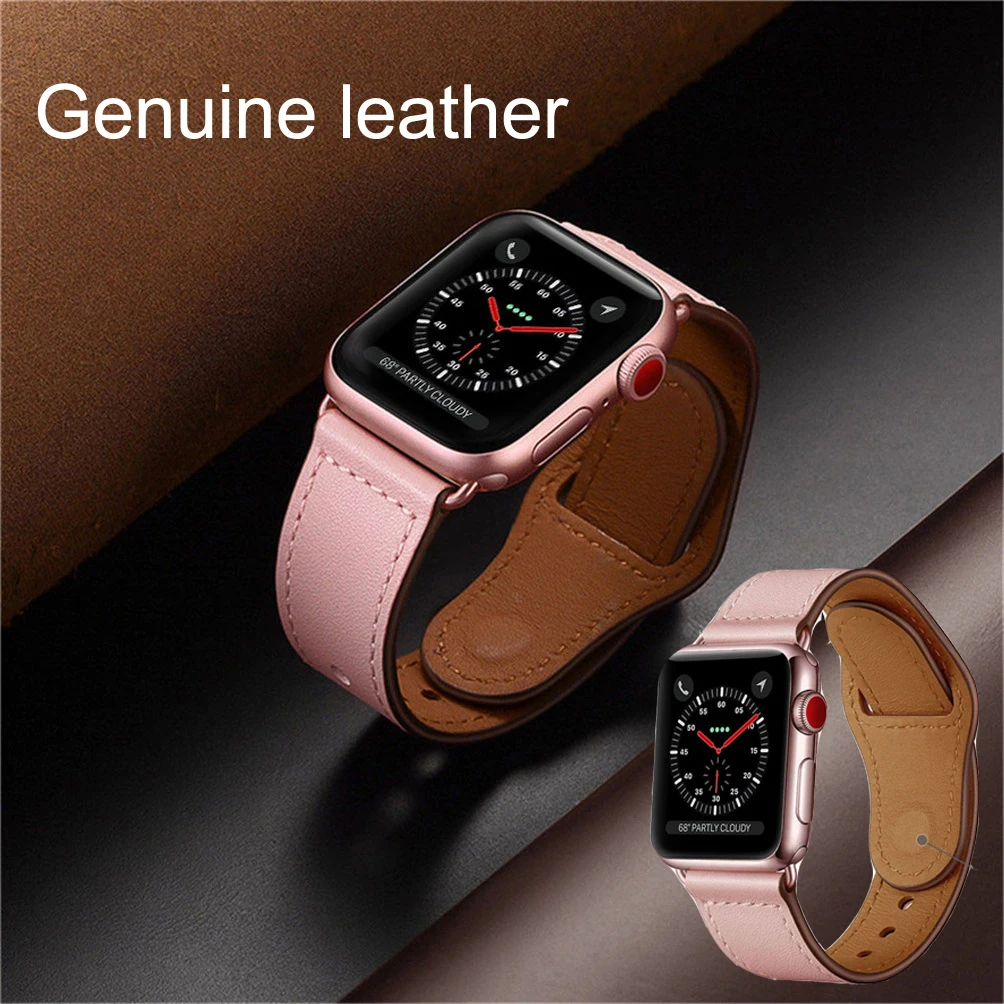 

Genuine leather loop strap for apple watch band 4 42mm 38mm watchband for iwatch 44mm 40mm 3/2/1 bracelet accessoriesseries 5