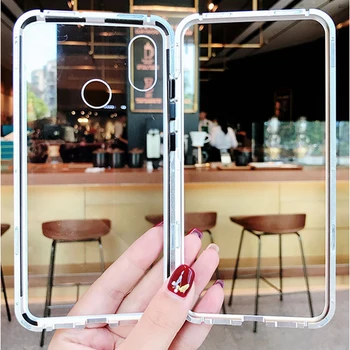 

Magnetic Metal Case For Xiaomi Mi 9 Explorer 8 SE 8 A2 Pocophone F1 Tempered Glass Cover For Redmi Note 7 Pro 6 5 Pro 7S 6A Case