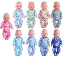 Кукольная одежда, пижамы, 15 видов стилей, милые ночные рубашки с рисунками животных, для 18 дюймов, американская кукла и 43 см, кукла для новорожденных, для поколения девочек