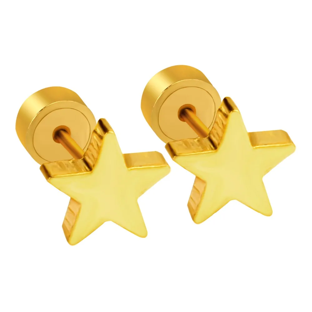 

Cute Baby/Girl Earrings Stainless Steel Gold/Silver Star Stud Earring Fashion Jewelry Bijoux Brinco Dropshipping Gift