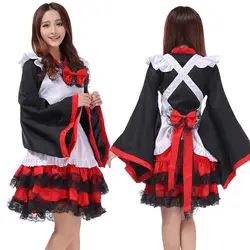 Японские кимоно платье Косплэй горничной платье Лолита платья Карнавальный на Хэллоуин вечерние костюмы для Для женщин костюмы для