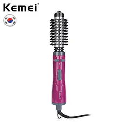 Kemei профессиональная электрическая плойка фен, расческа автоматический вращающийся многофункциональный фен Плойка для завивки волос