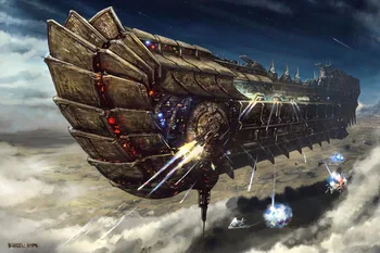 

Home decoration transport Bulletstorm Ulysses Spaceship Silk Fabric Poster Print MD075
