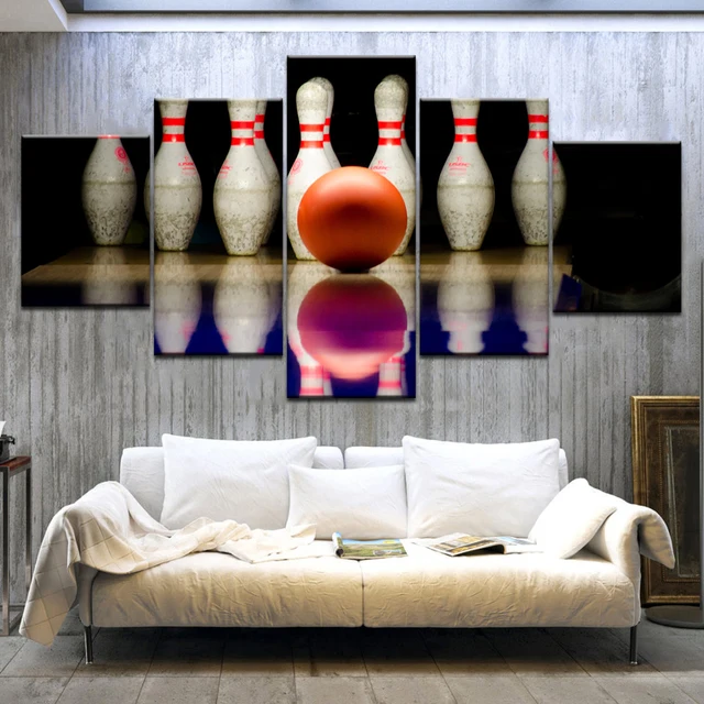 Cheap 5Panel HD Printed Bowling Sport game wall posters Print On Canvas Art Painting For home living room decoration