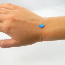 Opal Blue hamsa bracelet, gold bracelet,blue hamsa, hamsa charm bracelet, charm bracelet