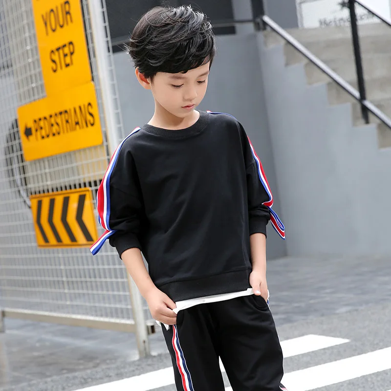 

Casual Spring Autumn Boys Clothing Sets For Teen Sports Sets Kids Clothing Patchwork Suits Tops+pants 2pcs