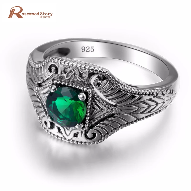 100% Real Pure 925 Sterling Silver Rings Green CZ Stone For Women Men Bulgaria Jewelry Vintage Design Silver Finger Ring 100% Real Pure 925 Sterling Silver Rings Green CZ Stone For Women Men Bulgaria Jewelry Vintage Design Silver Finger Ring