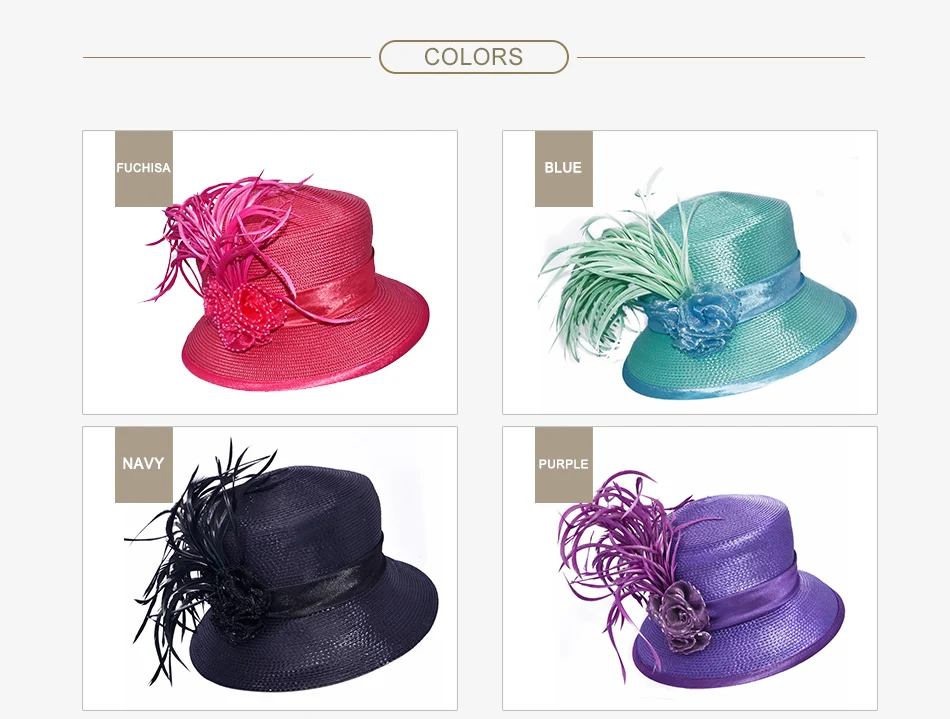 Женская церковная шляпа Свадебная шляпа элегантная шляпа Fodora шляпа для продажи S10-229