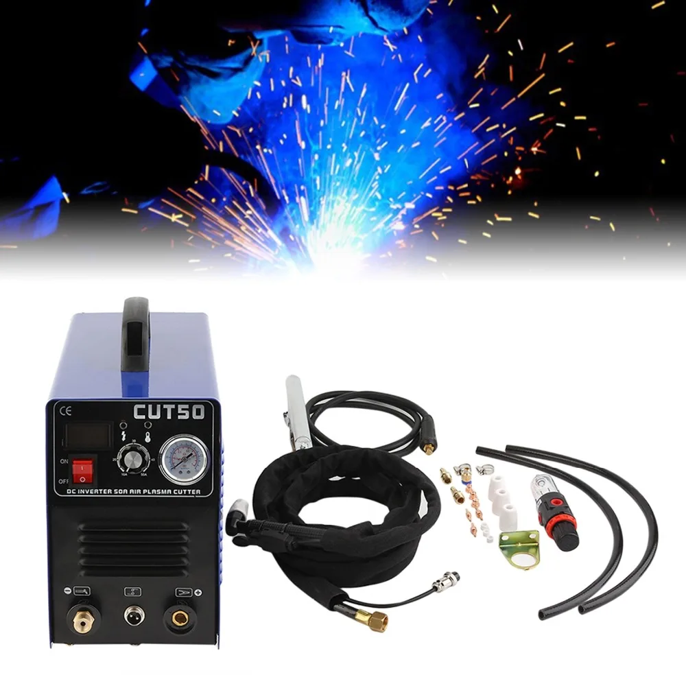 

Professional Electric Air Plasma Cutting Machine Digital Inverter Plasma Cutter CUT50 With Plasma Torch & Consumables