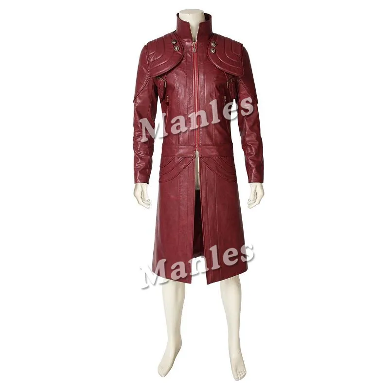 Game DMC 5 Dante Cosplay Costume Leather Jacket Pants Adult Men Halloween Carnival Deluxe Costume Props Shoes Outfit Custom Made