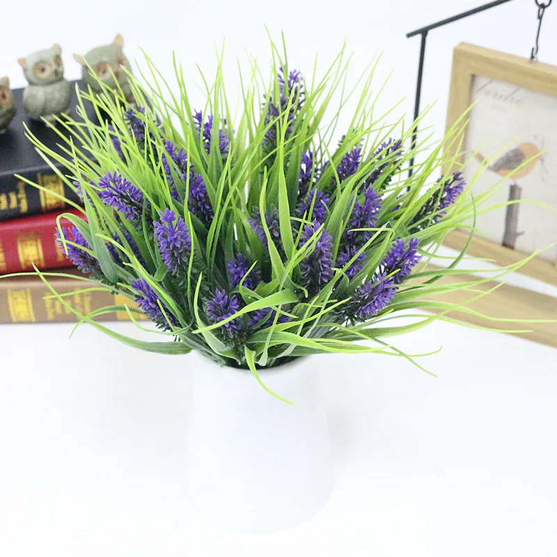 Flone 7 Branch Romantic Provence Lavender Plastic Flower Artificial Flowers Grain Wedding Home Home Decorative Simulation Flower (37)
