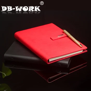 

2020 Button type notepad Notebook custom logo leather business loose-leaf book thick creative notepad gifts