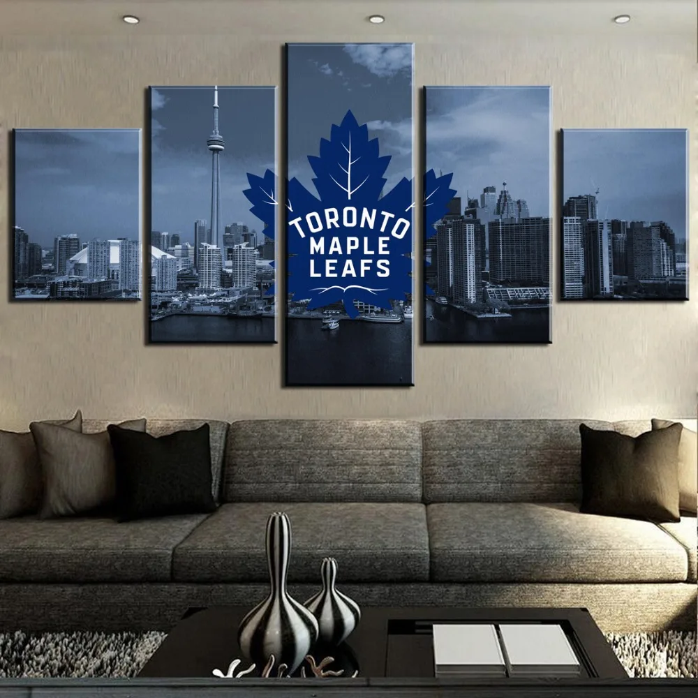 

5 Piece Canvas Art Ice Hockey Leaves City Logo Cuadros Decoracion Paintings on Canvas Wall Art for Home Decorations Wall Decor