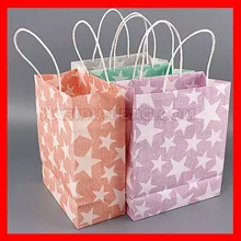 120 шт./лот принт со звездой бумажный подарочный пакет